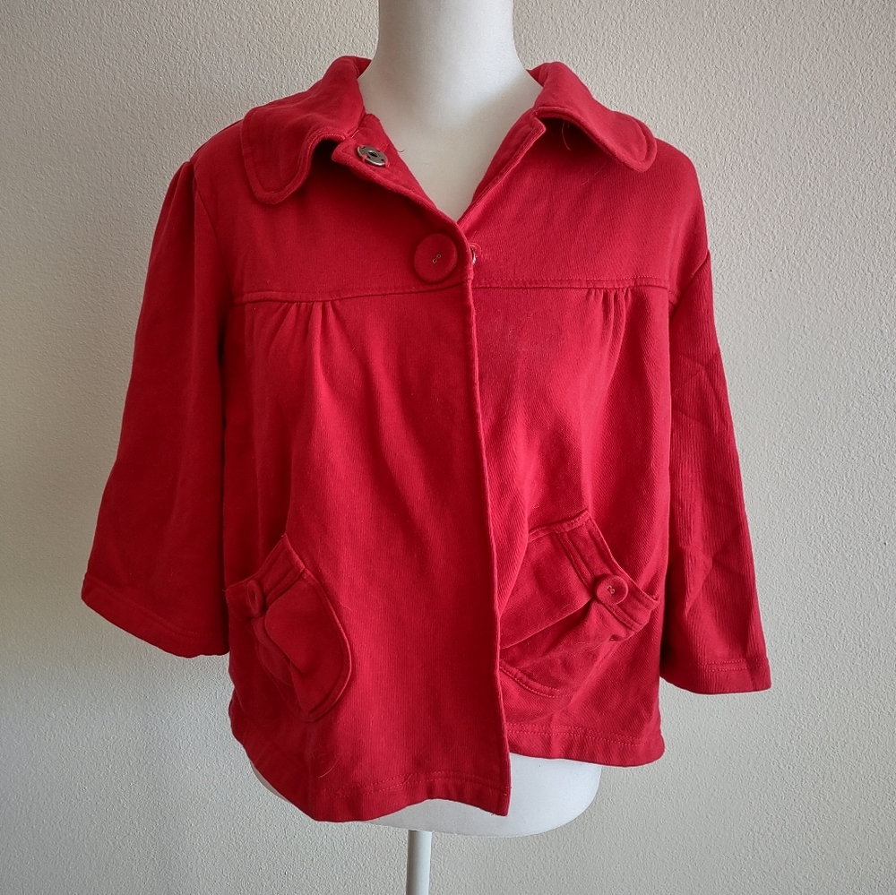 Red cropped jacket XL by No Boundaries